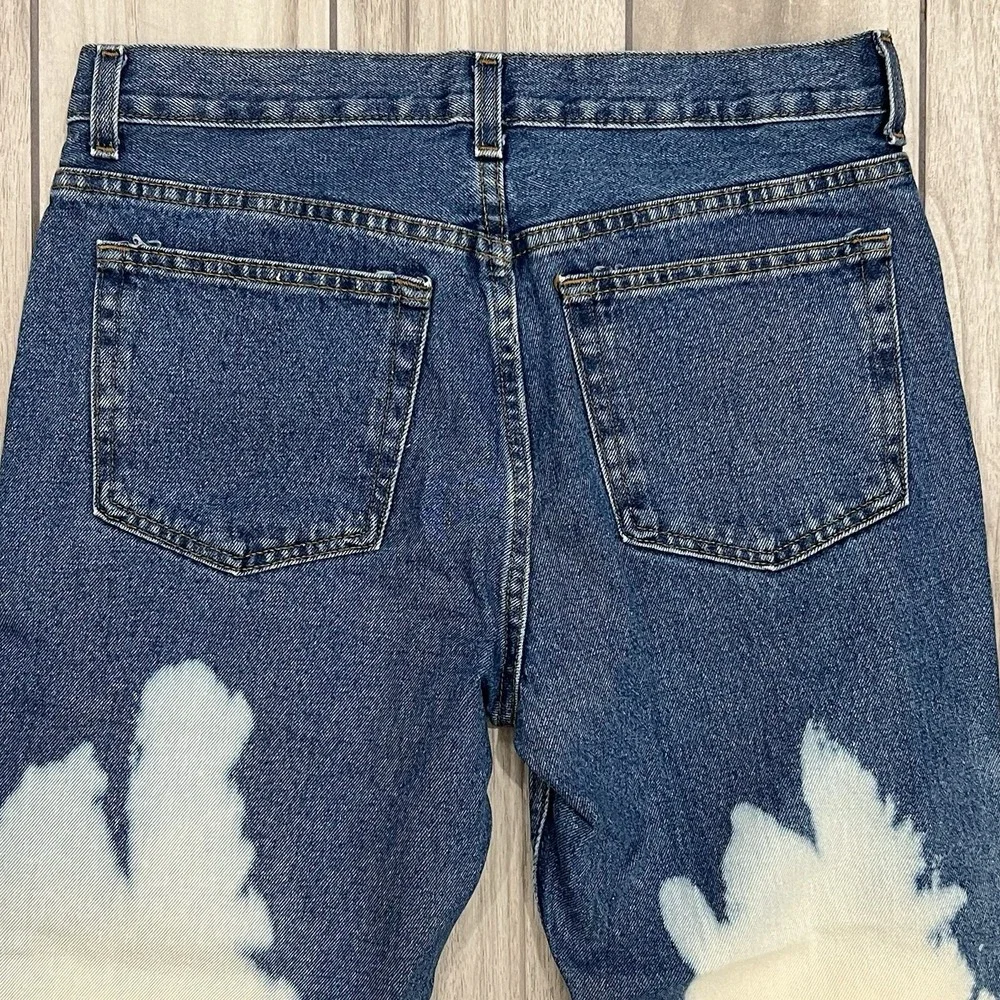 George Two Tone Jeans Straight Size 32X30 Ripped Fit - Picture 3 of 9